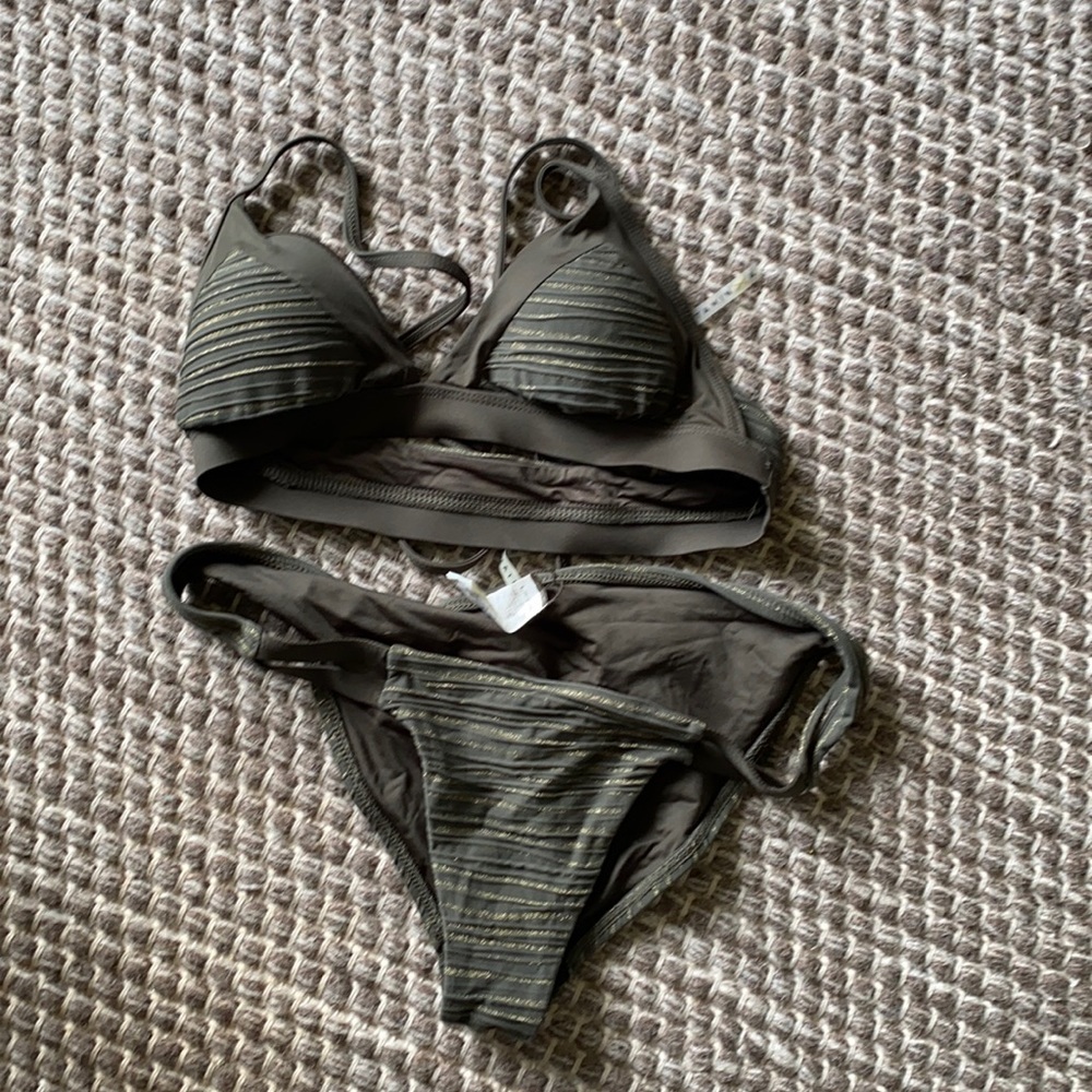 Green with metallic vitamin a bikini